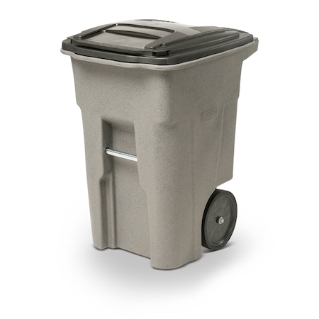 Toter Toter 48 Gal. Trash Can Graystone with Quiet Wheels and Lid ANA48